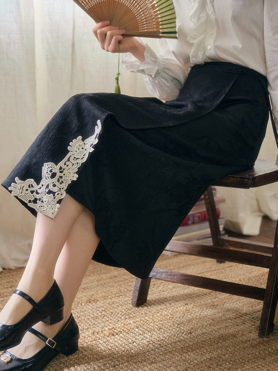 Willa Retro Contrasting Jacquard Skirt