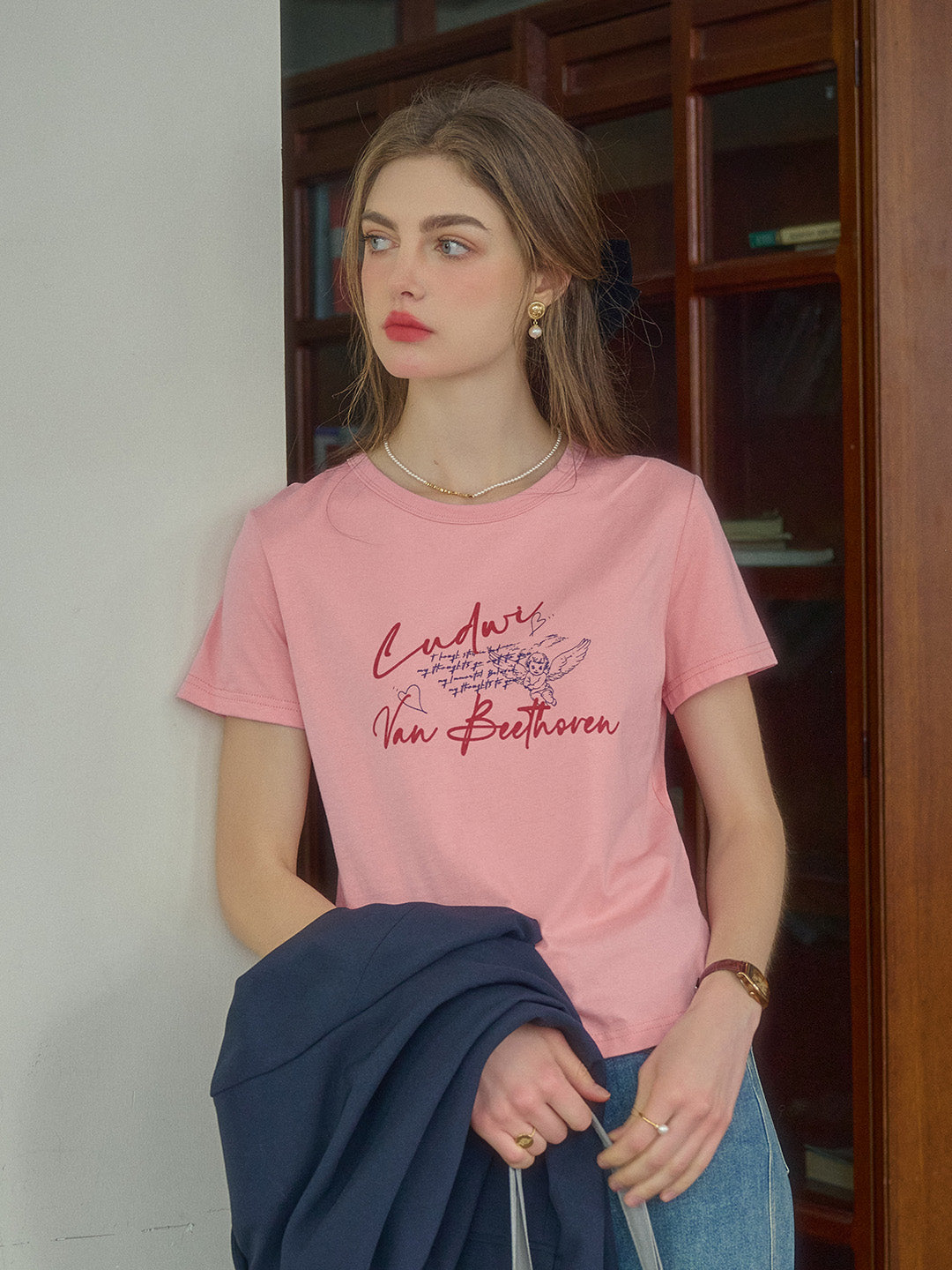 Greta Round Neck Cupid Cotton T-shirt