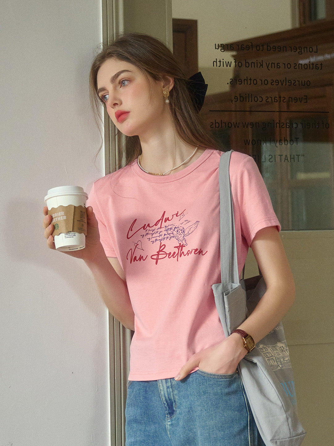 Greta Round Neck Cupid Cotton T-shirt