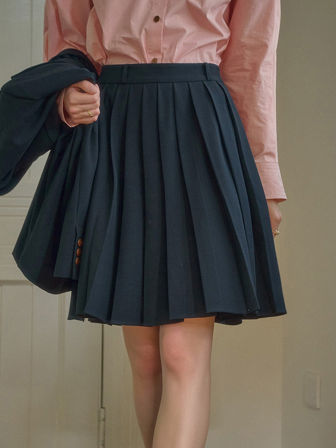 Phoebe Pleated Suit Skirt