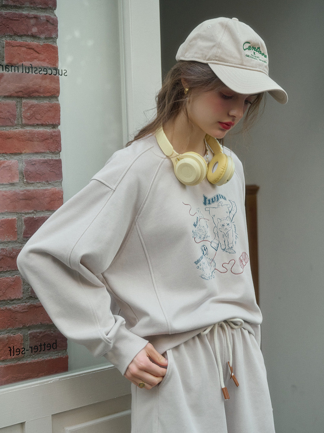 Tessa Round Neck Cotton Hoodie