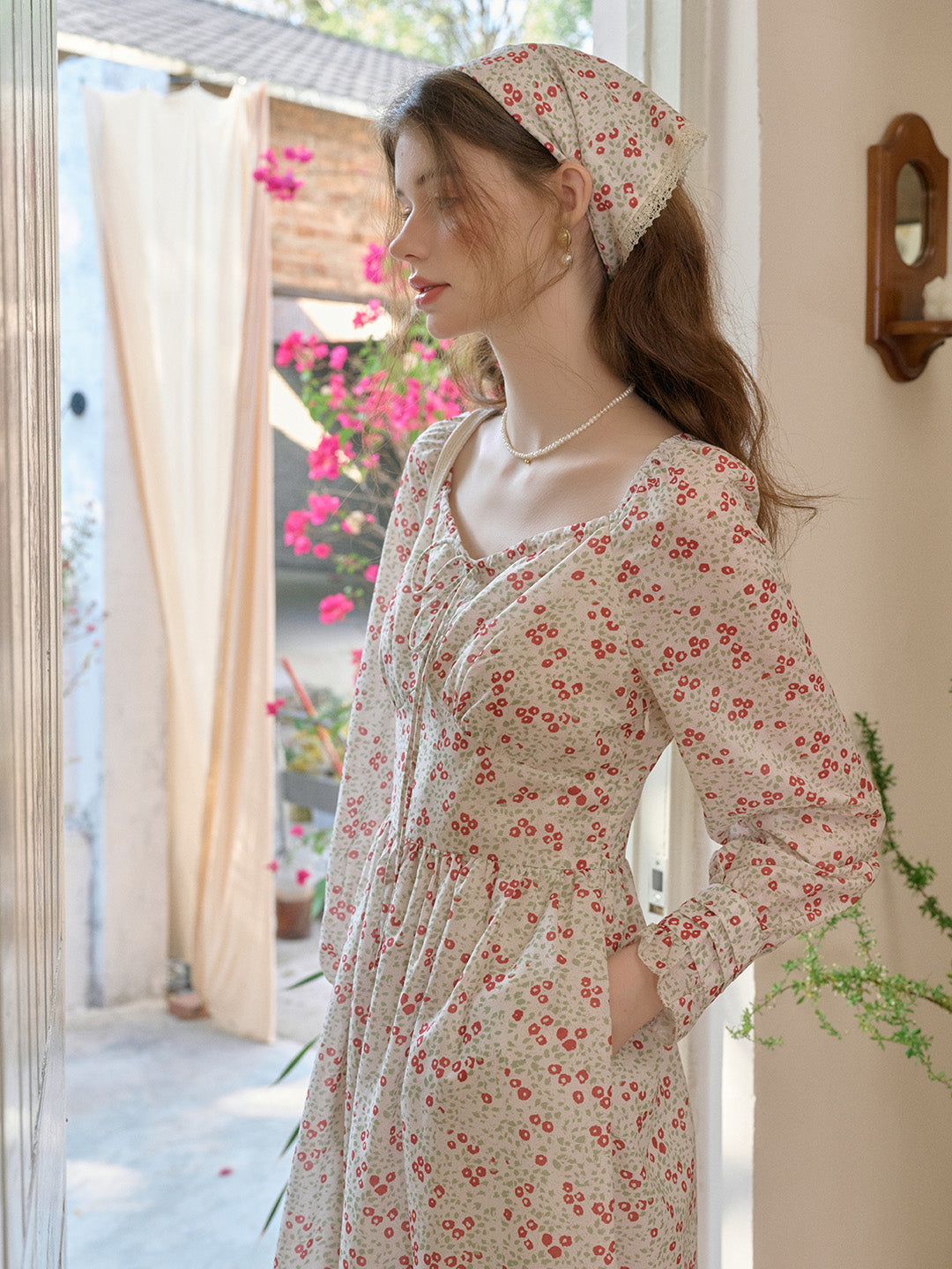 Valencia Square Neck Floral Dress