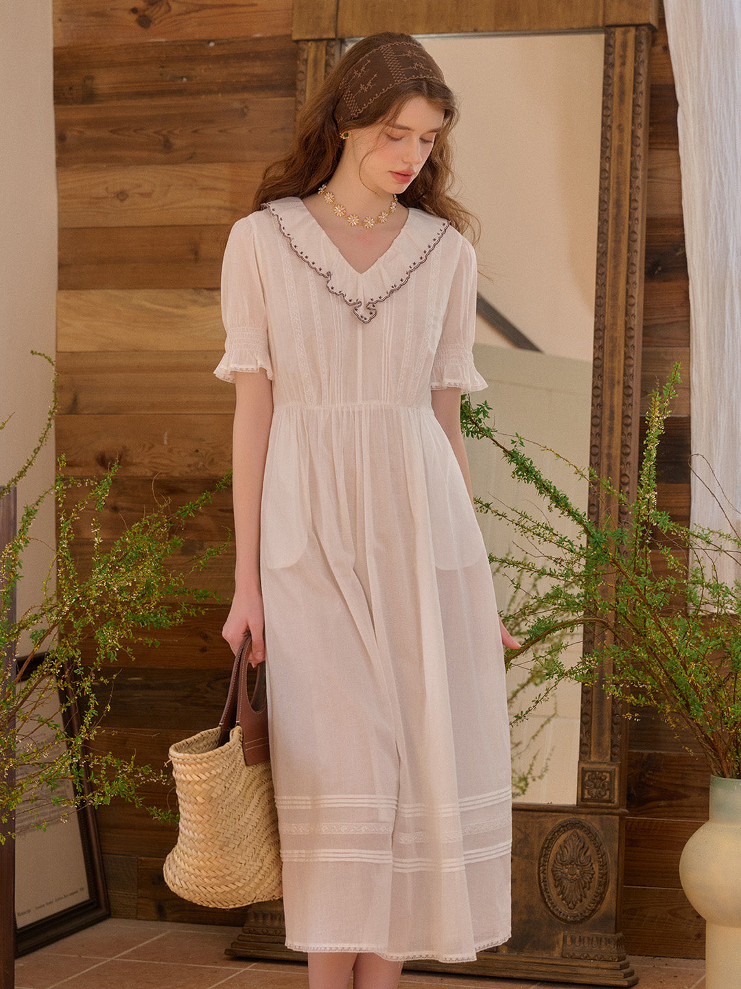 Rika V-Neck 100% Cotton Dress