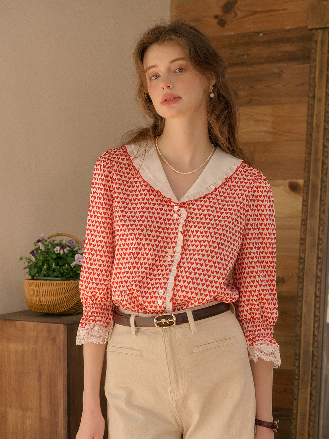 Yoyo V-Neck Heartcore Blouse