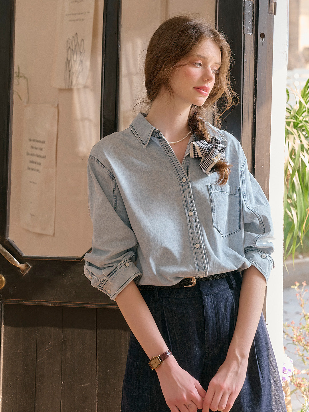 Melody Lapel Denim Shirt