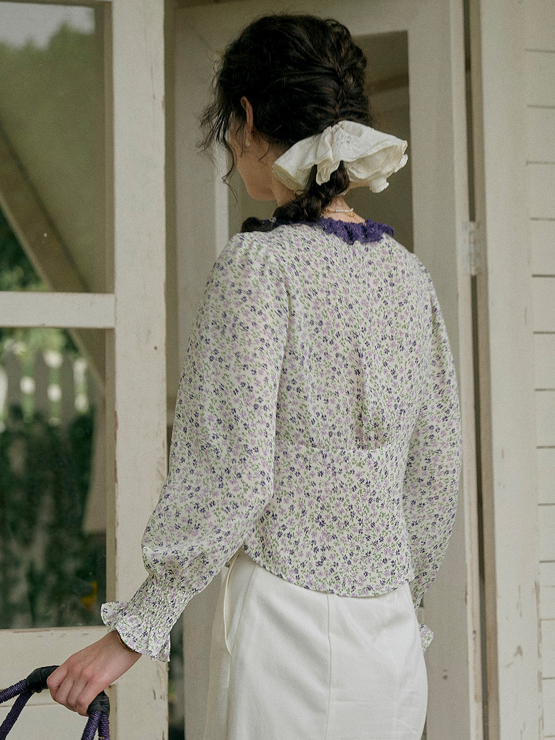 【Final Sale】Laurel V-Neck Floral Blouse - Green