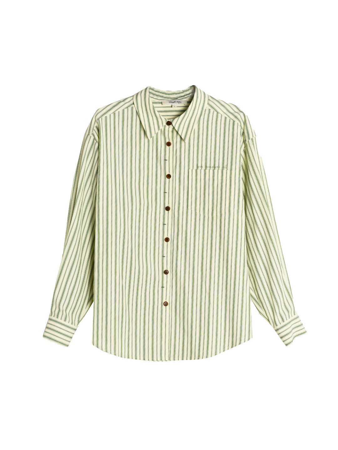 Luna Lapel Vertical Lines Pocket Shirt