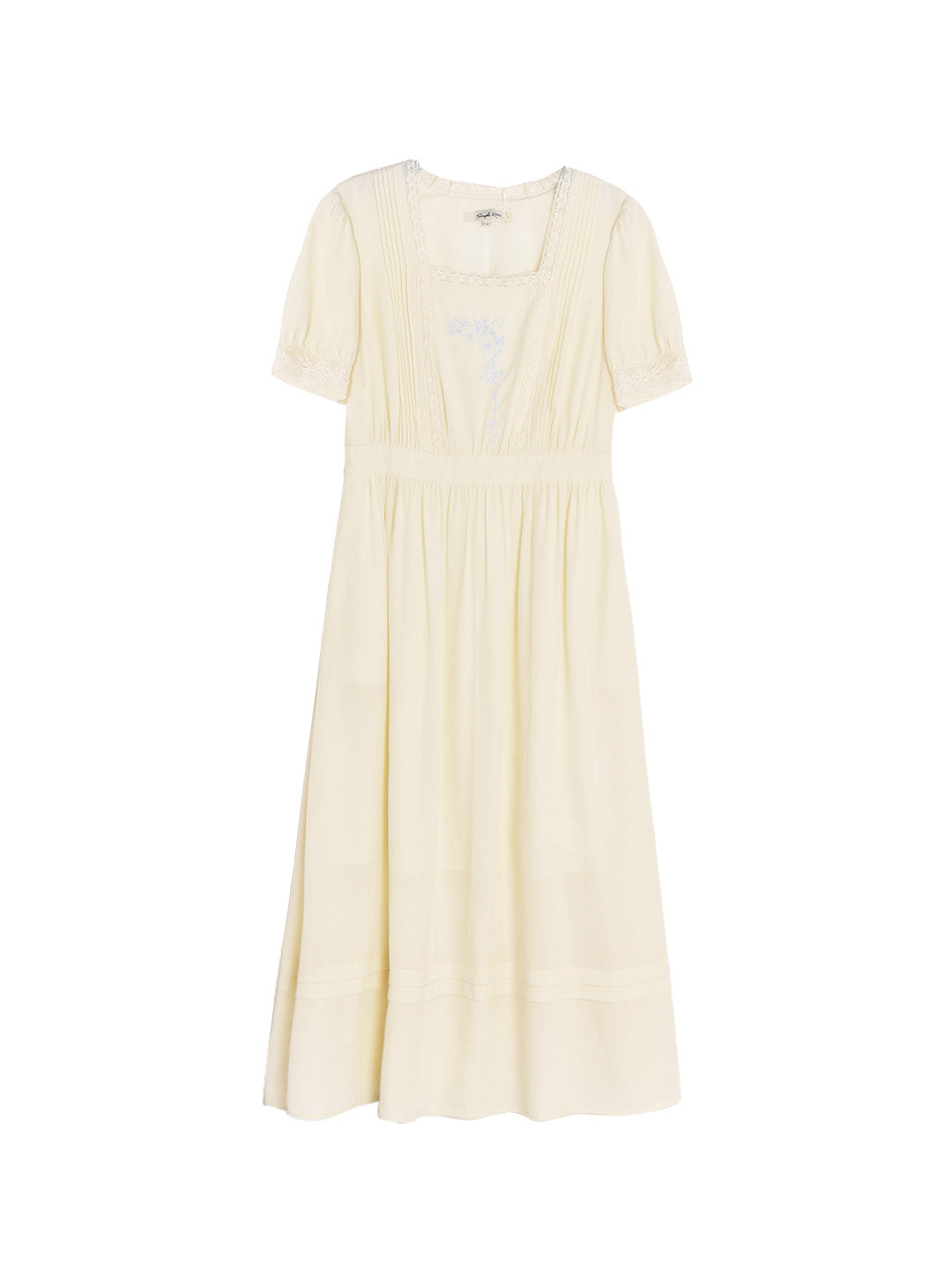 Jiselle Square Neck Embroidery Dress