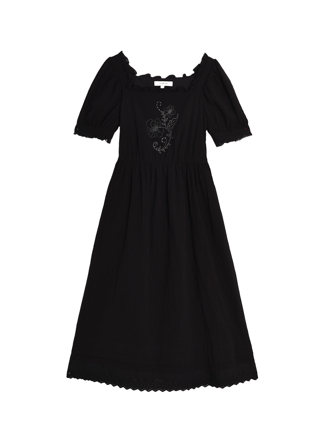 Rina Square Neck Embroidery Dress