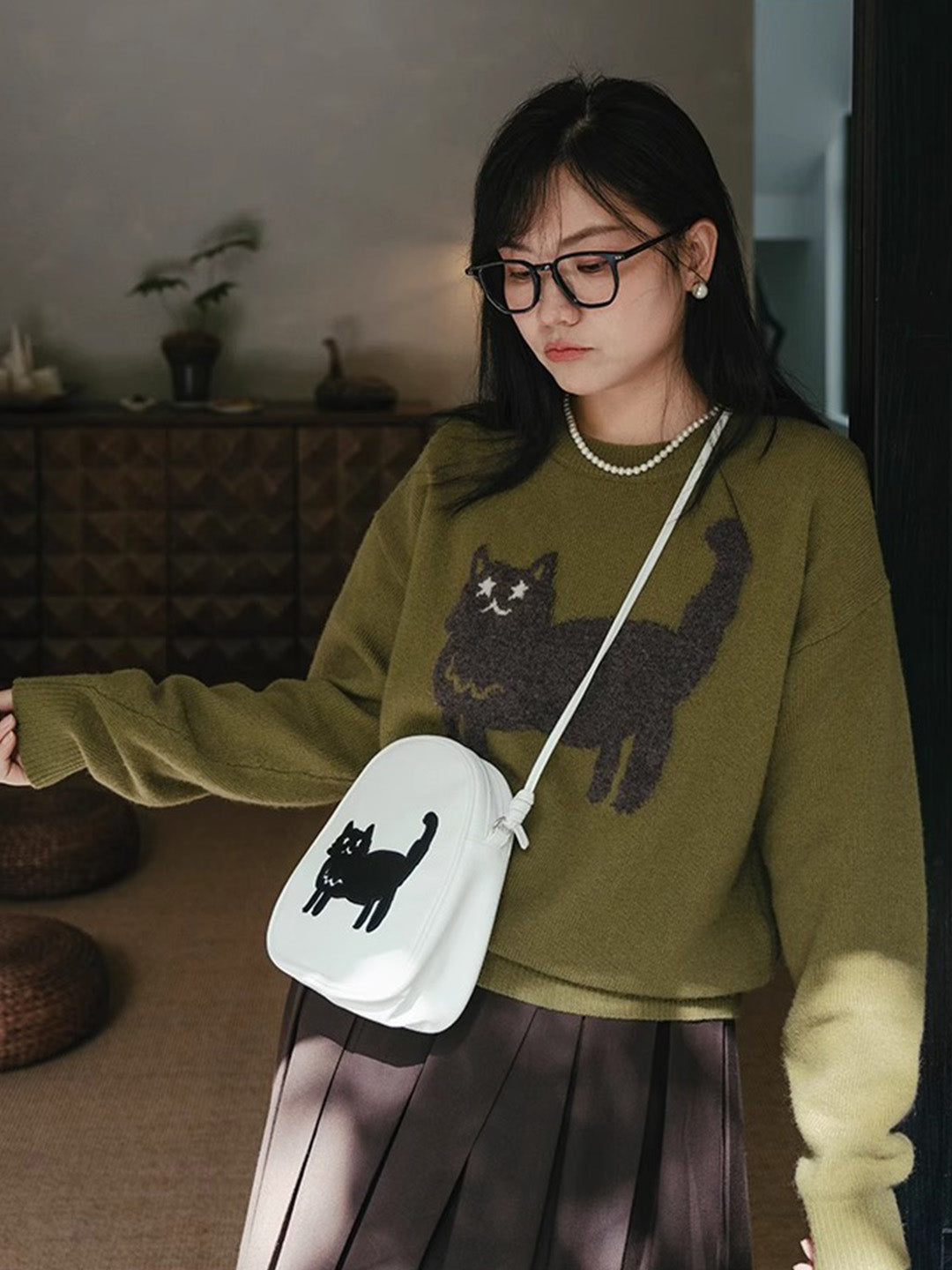 Chowxiaodou 100% Wool Knit Sweater