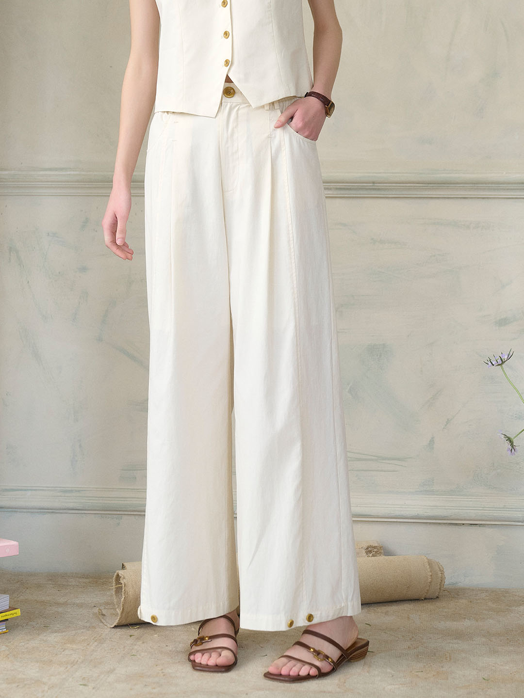 Briella Casual High-waisted Straight Trousers
