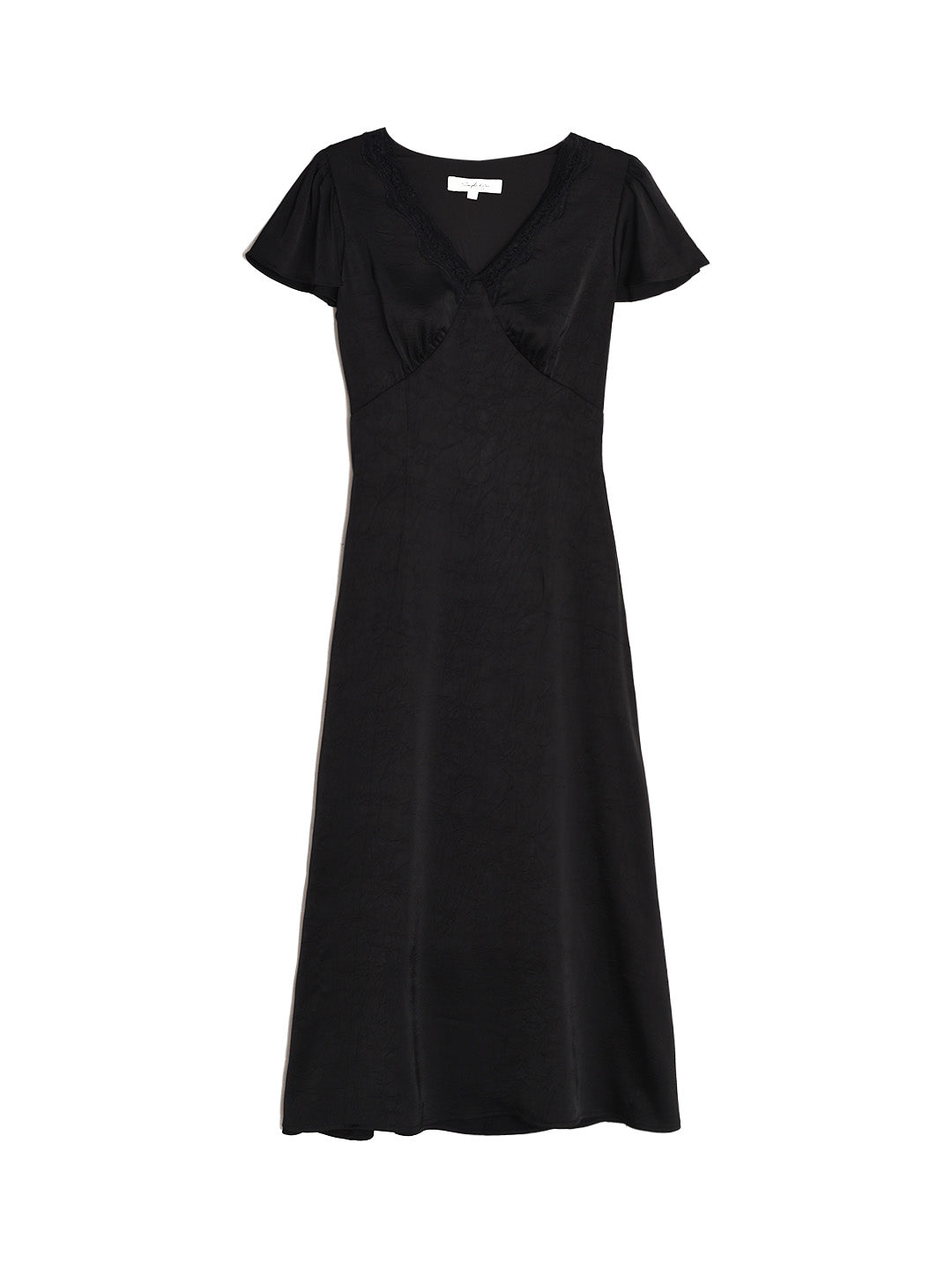 Noa V-Neck Lace Dress - Black