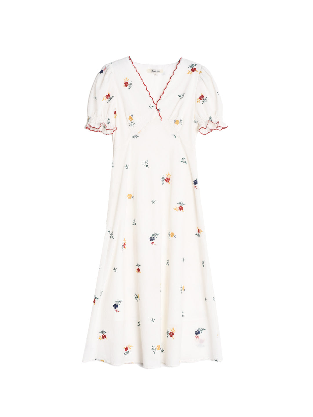 Haven V-Neck Floral Puff Sleeves Dress