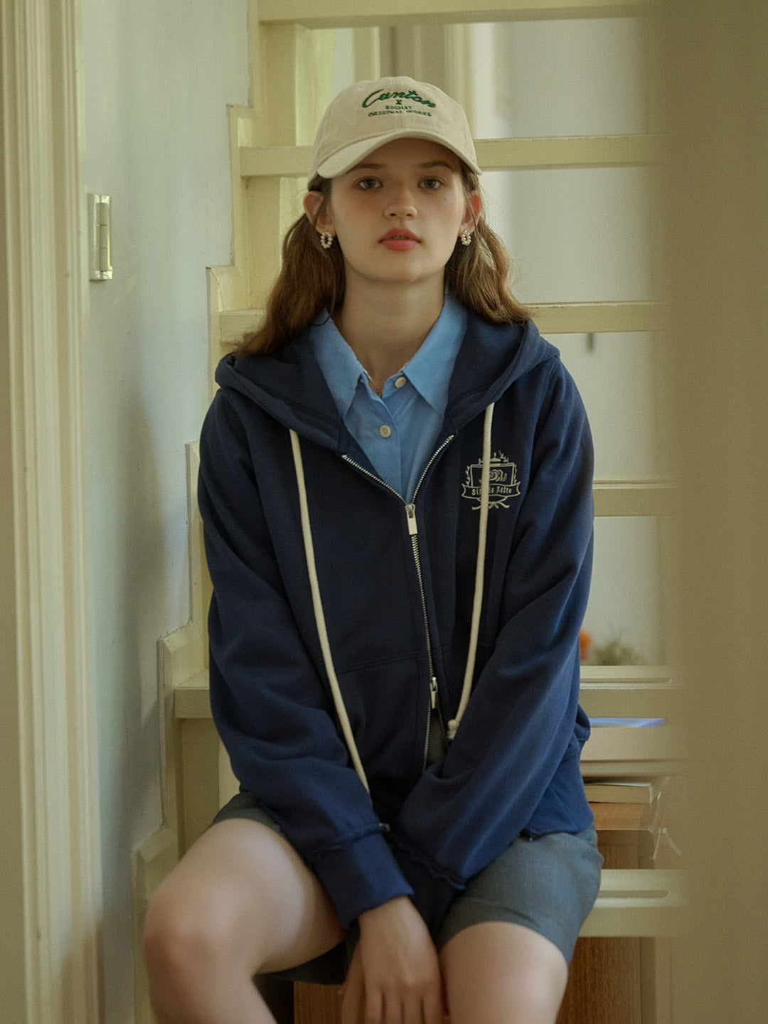 Adrianna Vintage Rose & SR Logo Embroidered Hoodie