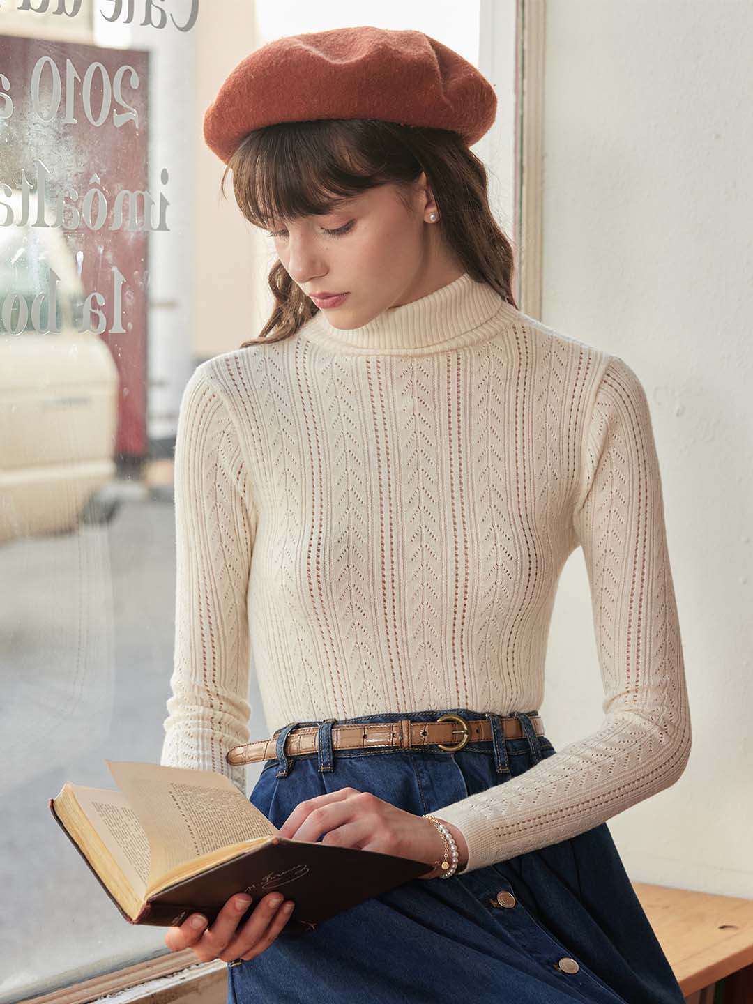 【Final Sale】Ariana Solid Color Turtleneck Slim Fit Knitted Top