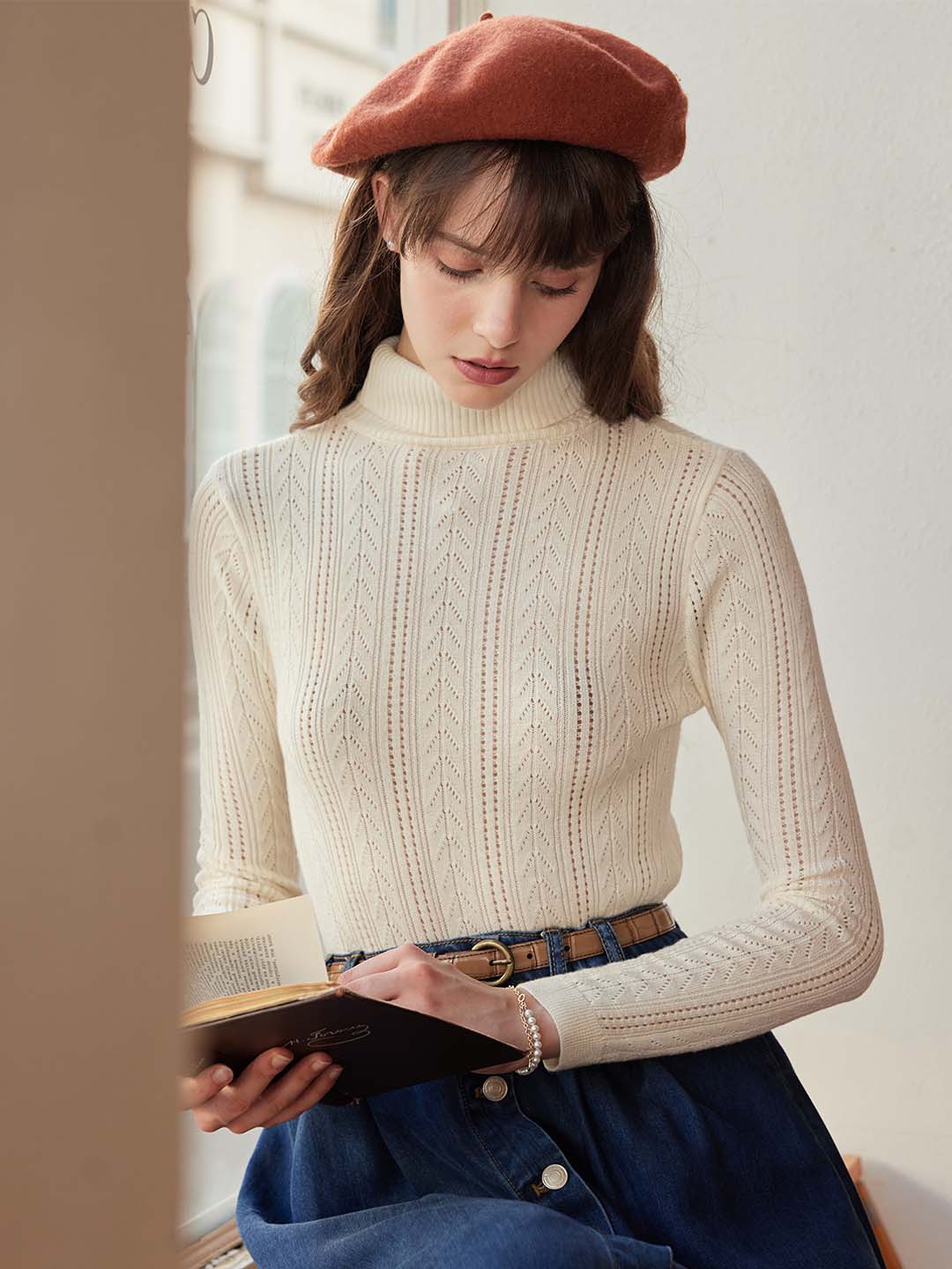 【Final Sale】Ariana Solid Color Turtleneck Slim Fit Knitted Top