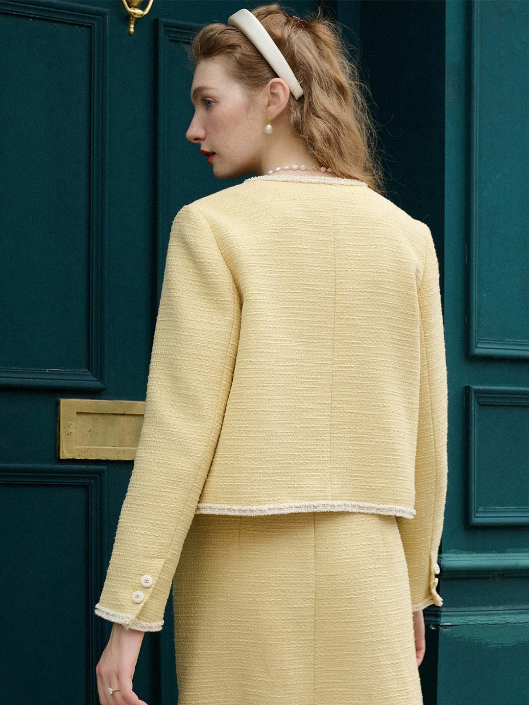 【Final Sale】Charlotte Exquisite Color-Blocked Tweed Jacket