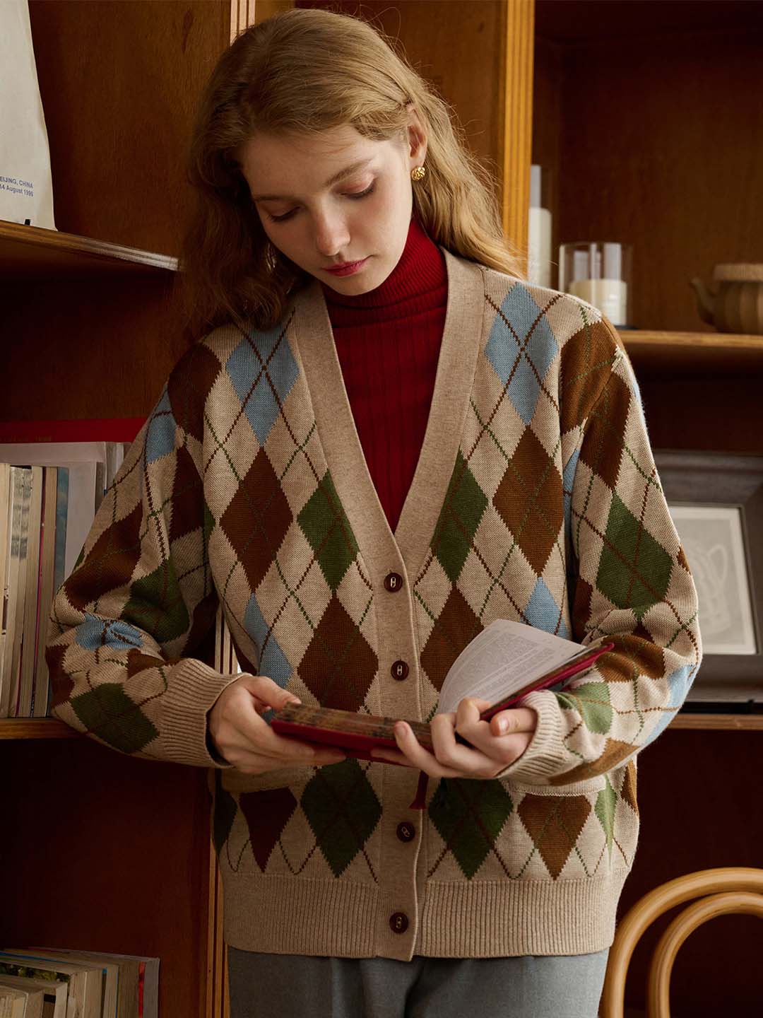 Jolene Argyle Patterned Knit Cardigan