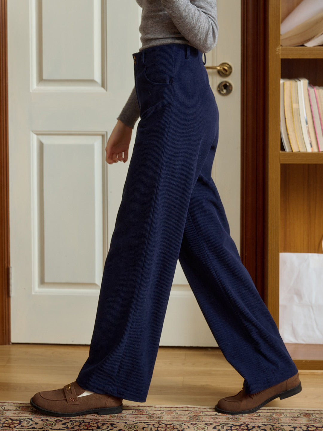 Novah Vintage Two-button Straight Corduroy Trousers