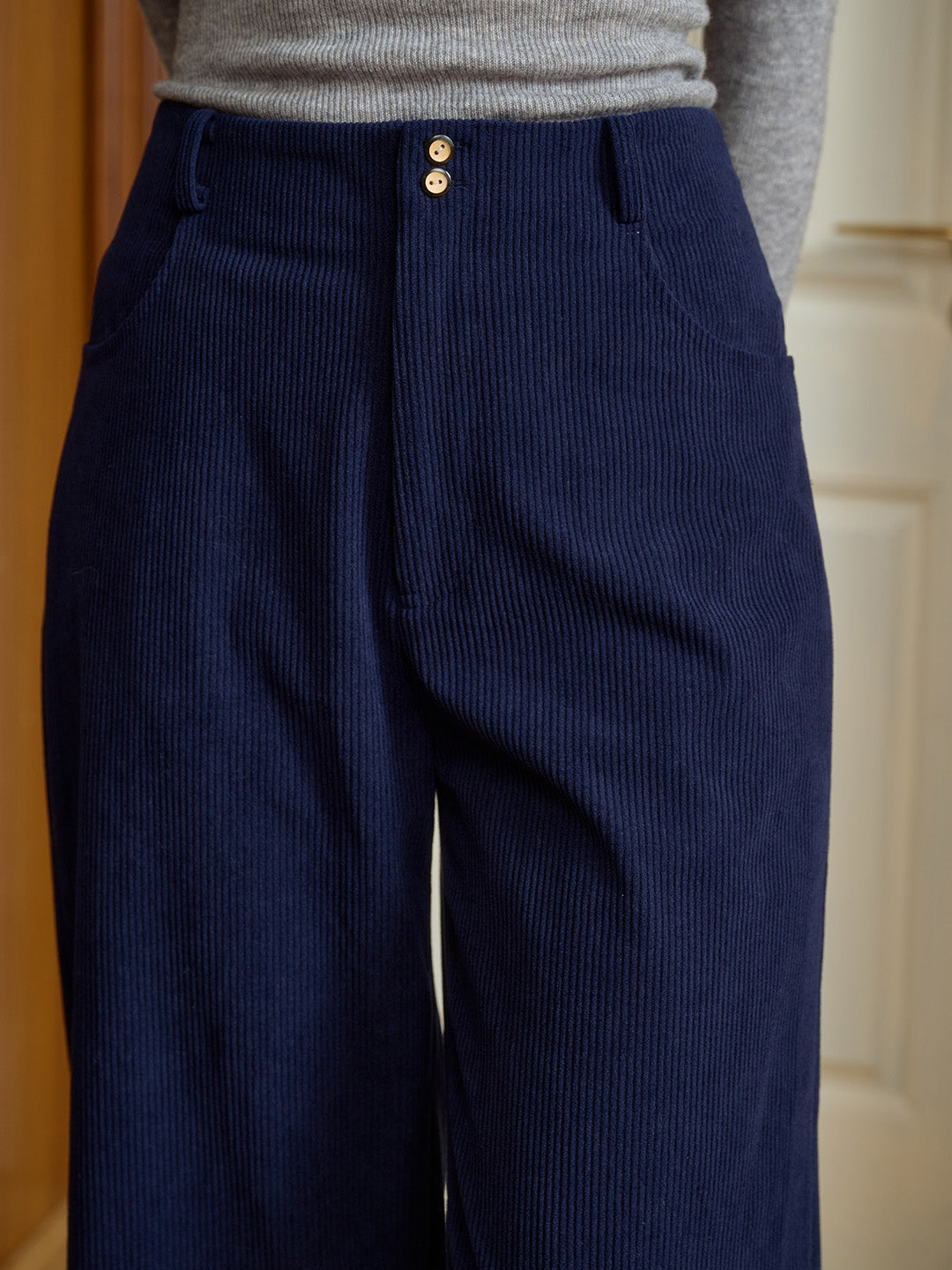 Novah Vintage Two-button Straight Corduroy Trousers