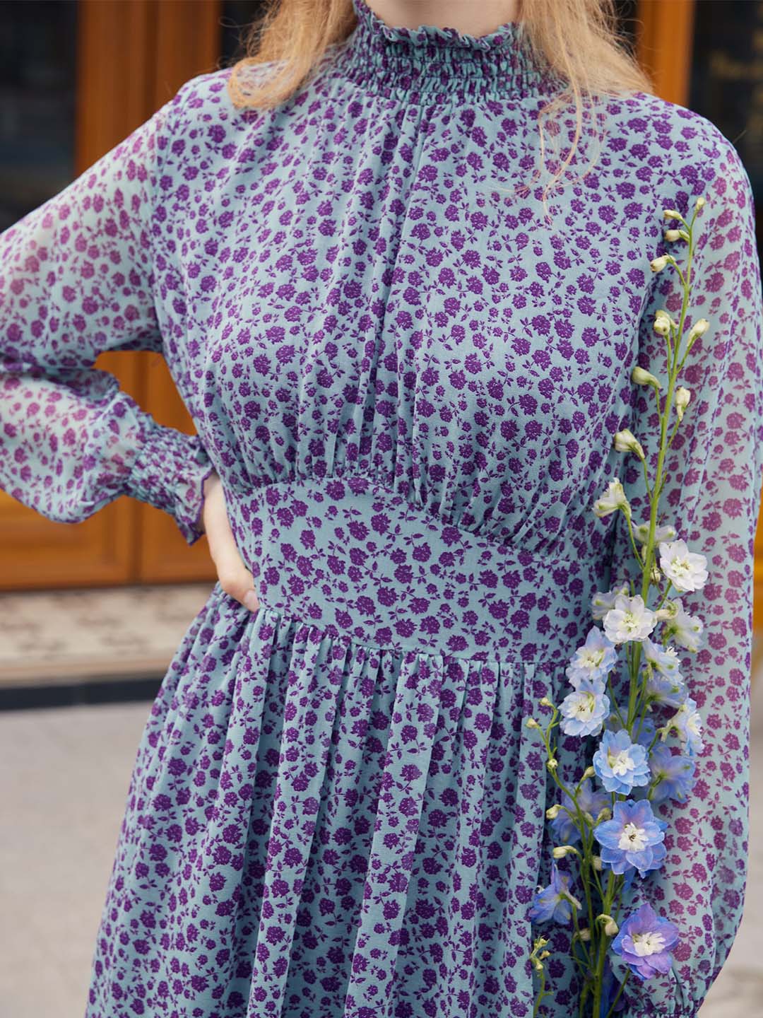 【Final Sale】Octavia High-Neck Floral Dress