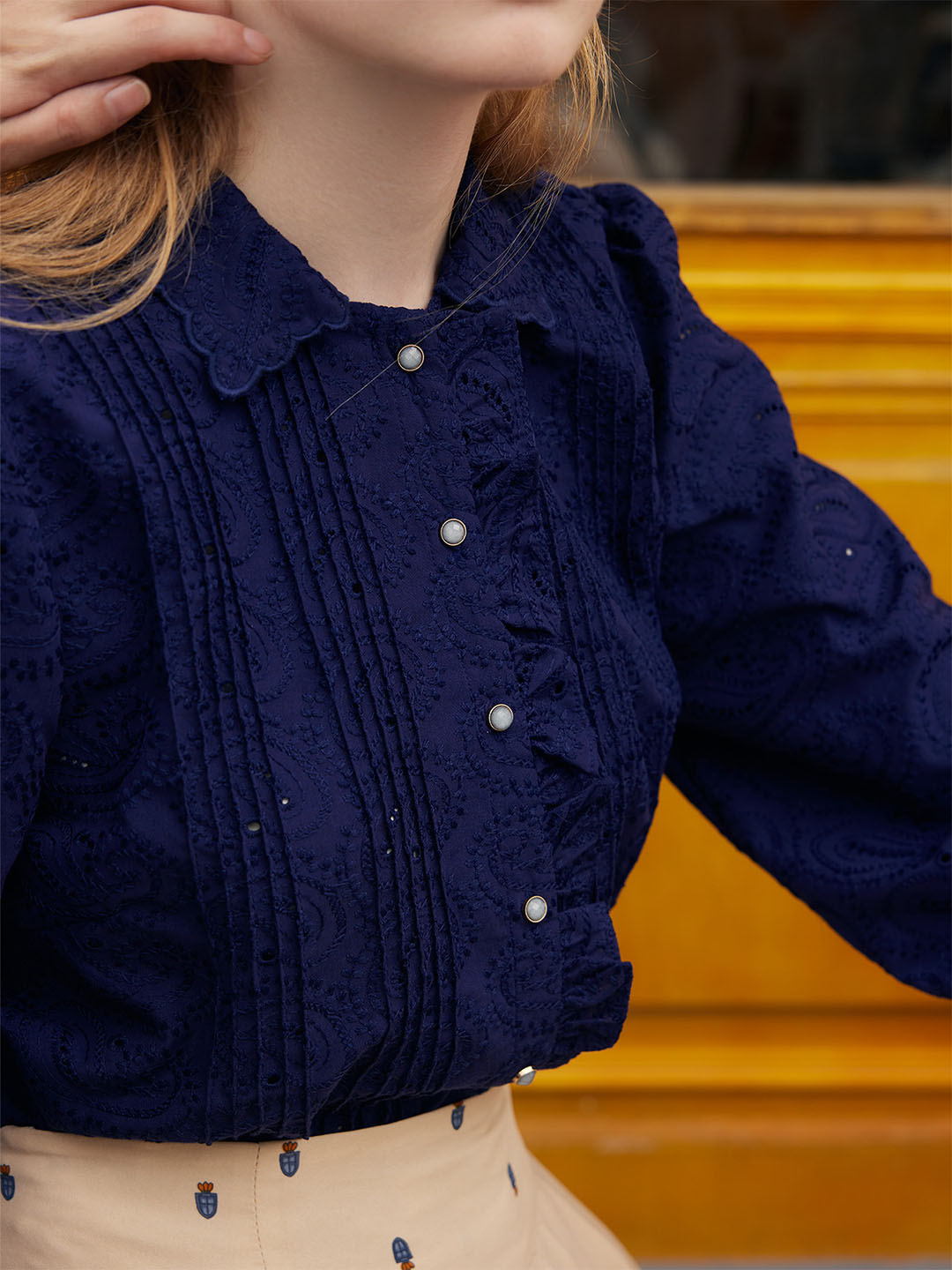 【Flash Sale】Tobey Navy Blue Blouse