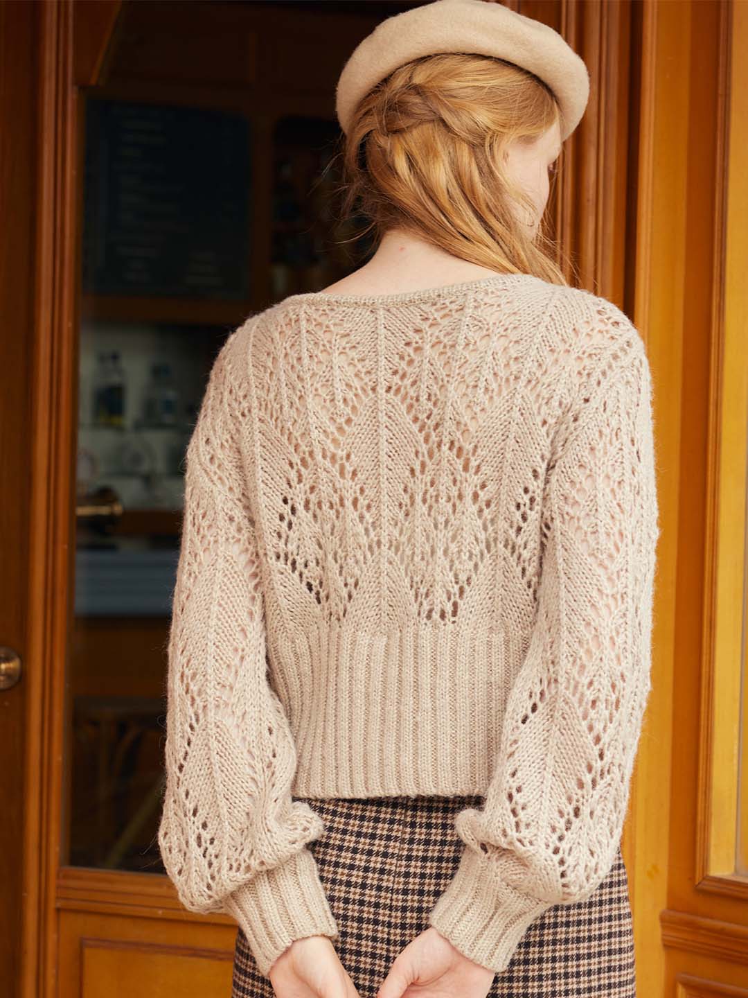 Ellie Round Neck Hollow Knitted Sweater