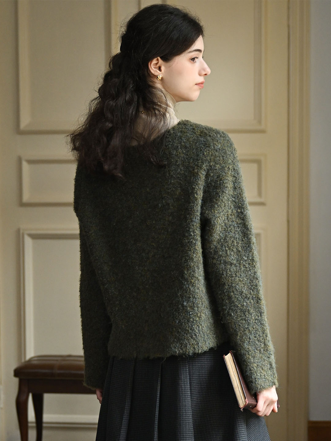 【Final Sale】Stella Crew Neck Solid Button Front Cardigan