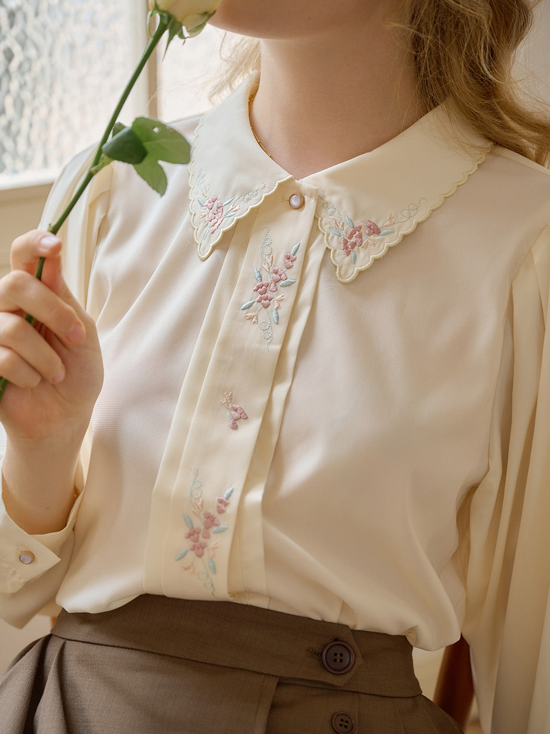 【Final Sale】Lexi Vintage Embroidered Blouse