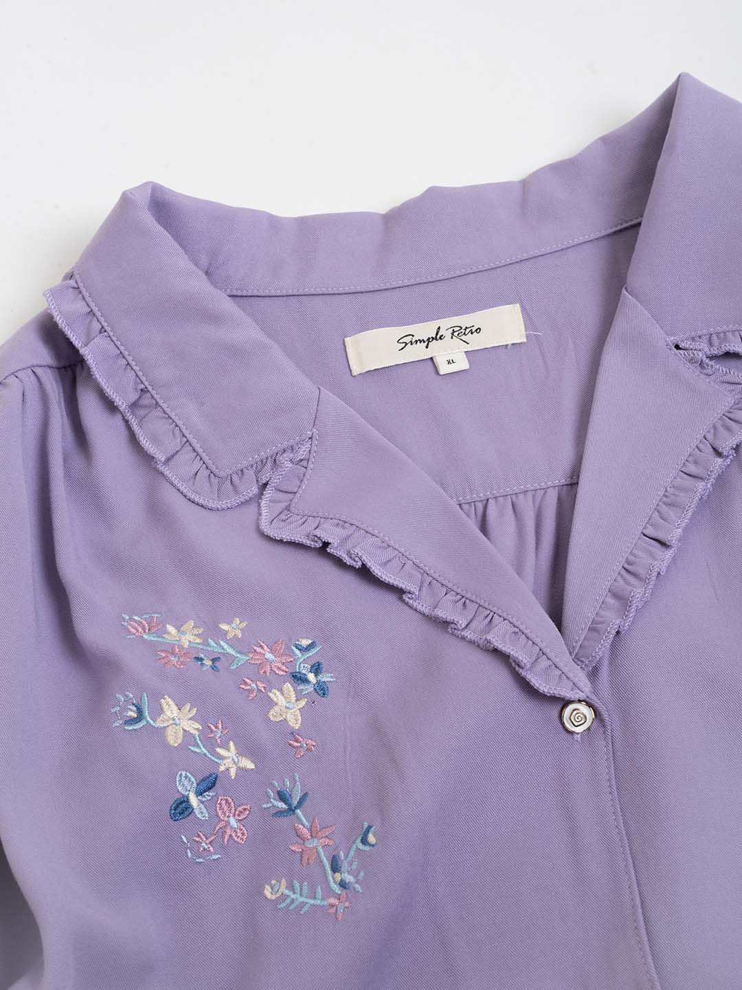 【Final Sale】Plus Size Alicia Floral Embroidery V-Neck Blouse