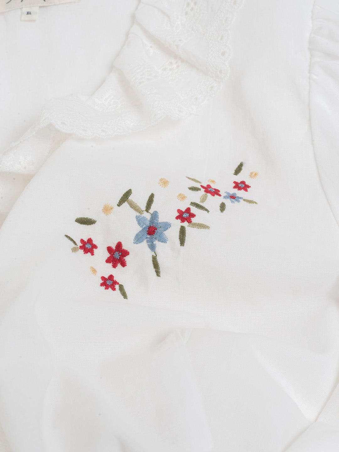 【Final Sale】Plus Size Alicia Floral Embroidery V-Neck Blouse