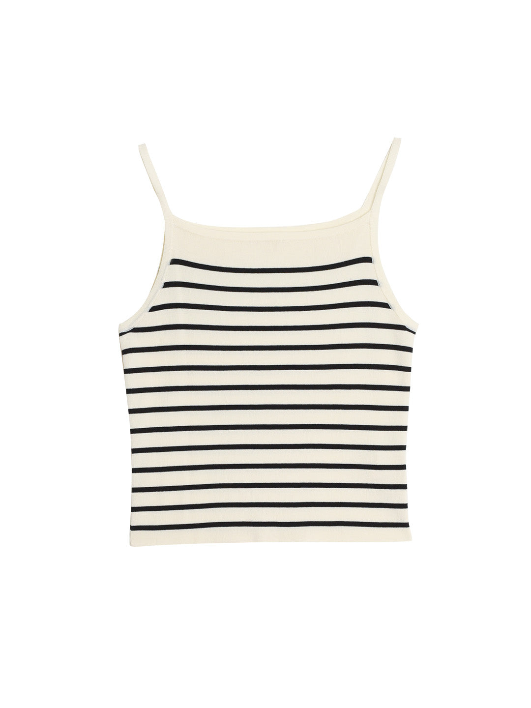 Charlee Simple Square Neck Striped Sling Knitted Top