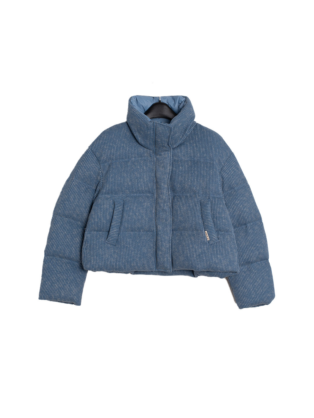 Hazel Stand Collar Knitted Down Jacket