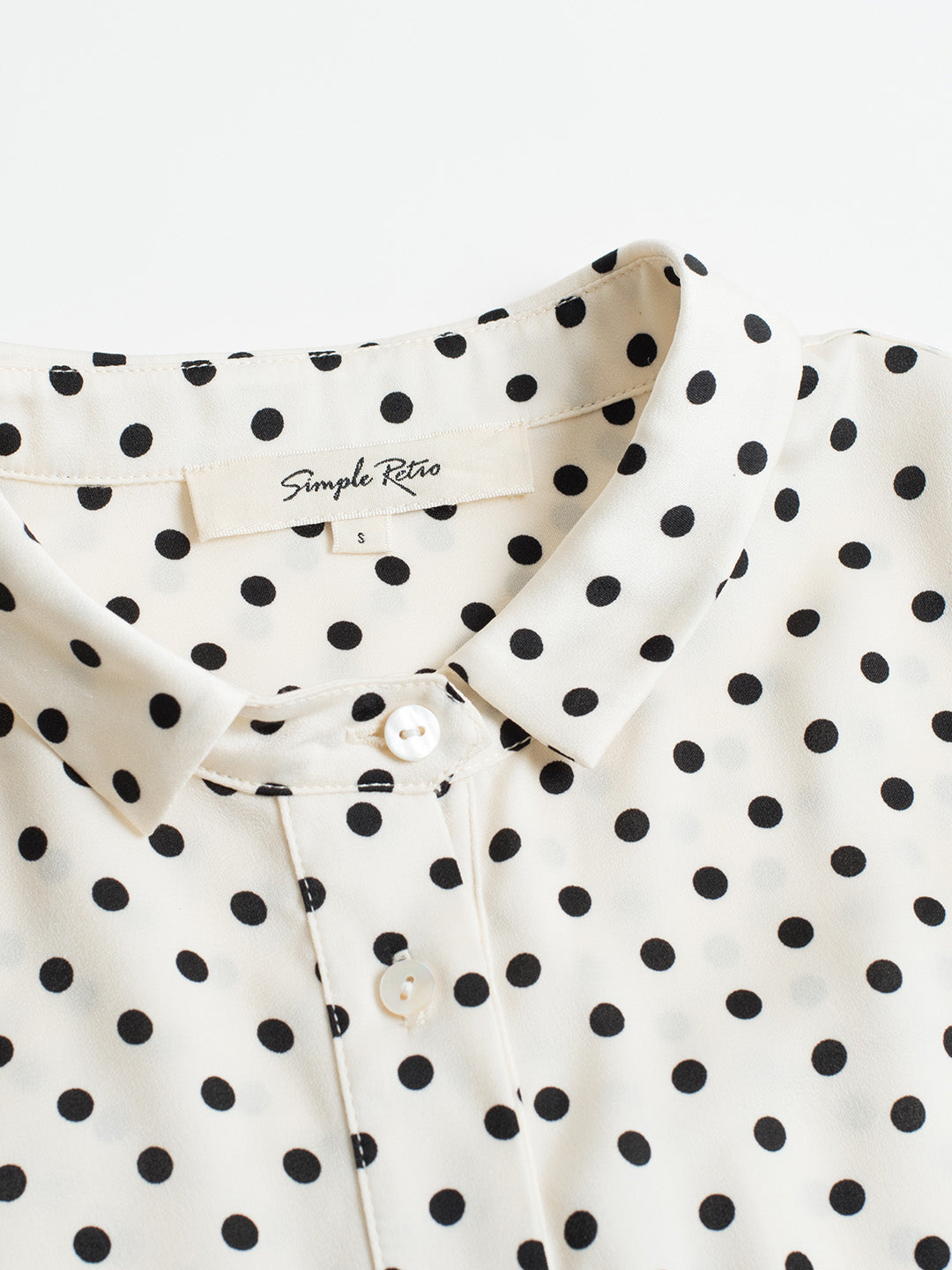 Barbara French Cuffs Polka Dot Small Lapel Blouse