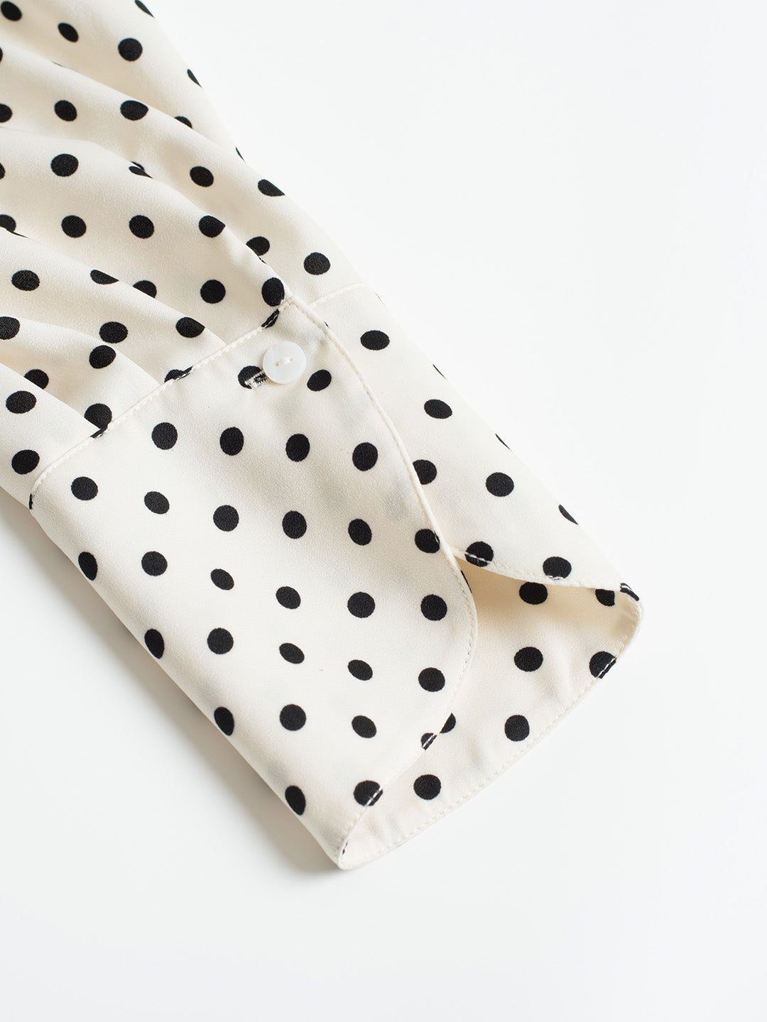 Barbara French Cuffs Polka Dot Small Lapel Blouse