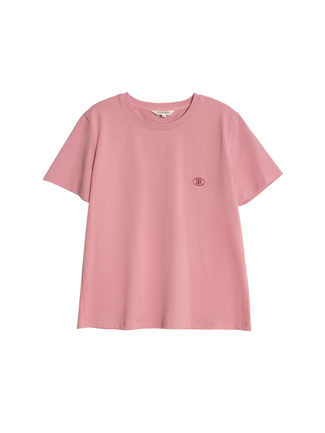 【Final Sale】Elise Classic Crew Neck Logo Embroidered Cotton T-shirt