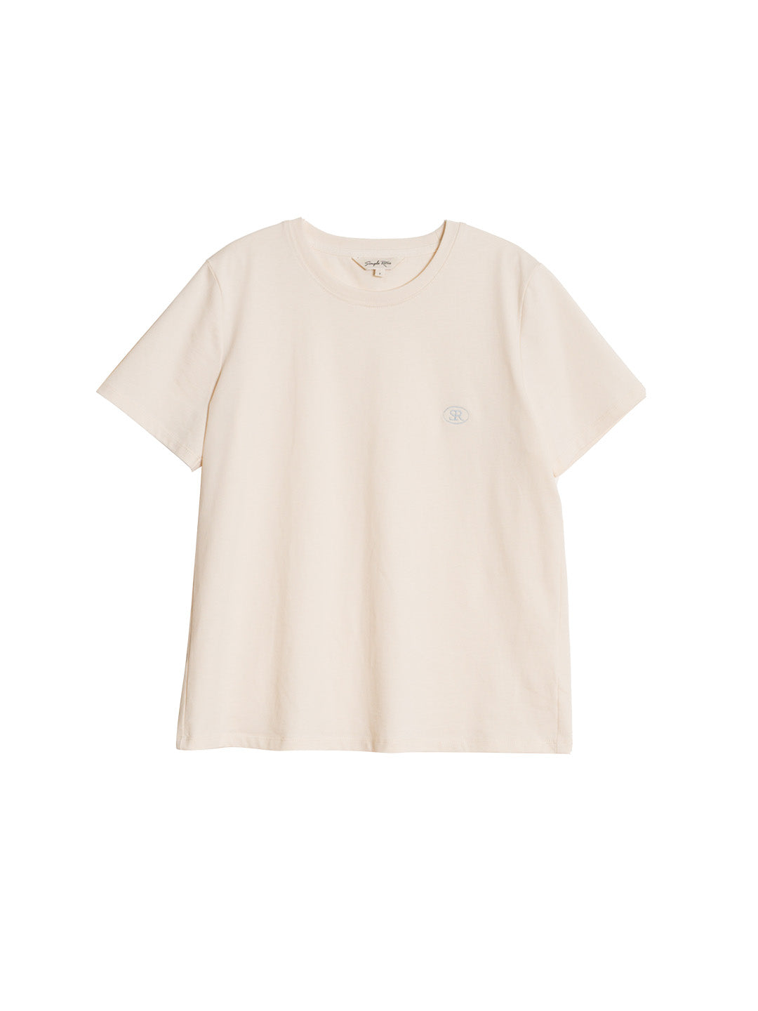 【Final Sale】Elise Classic Crew Neck Logo Embroidered Cotton T-shirt