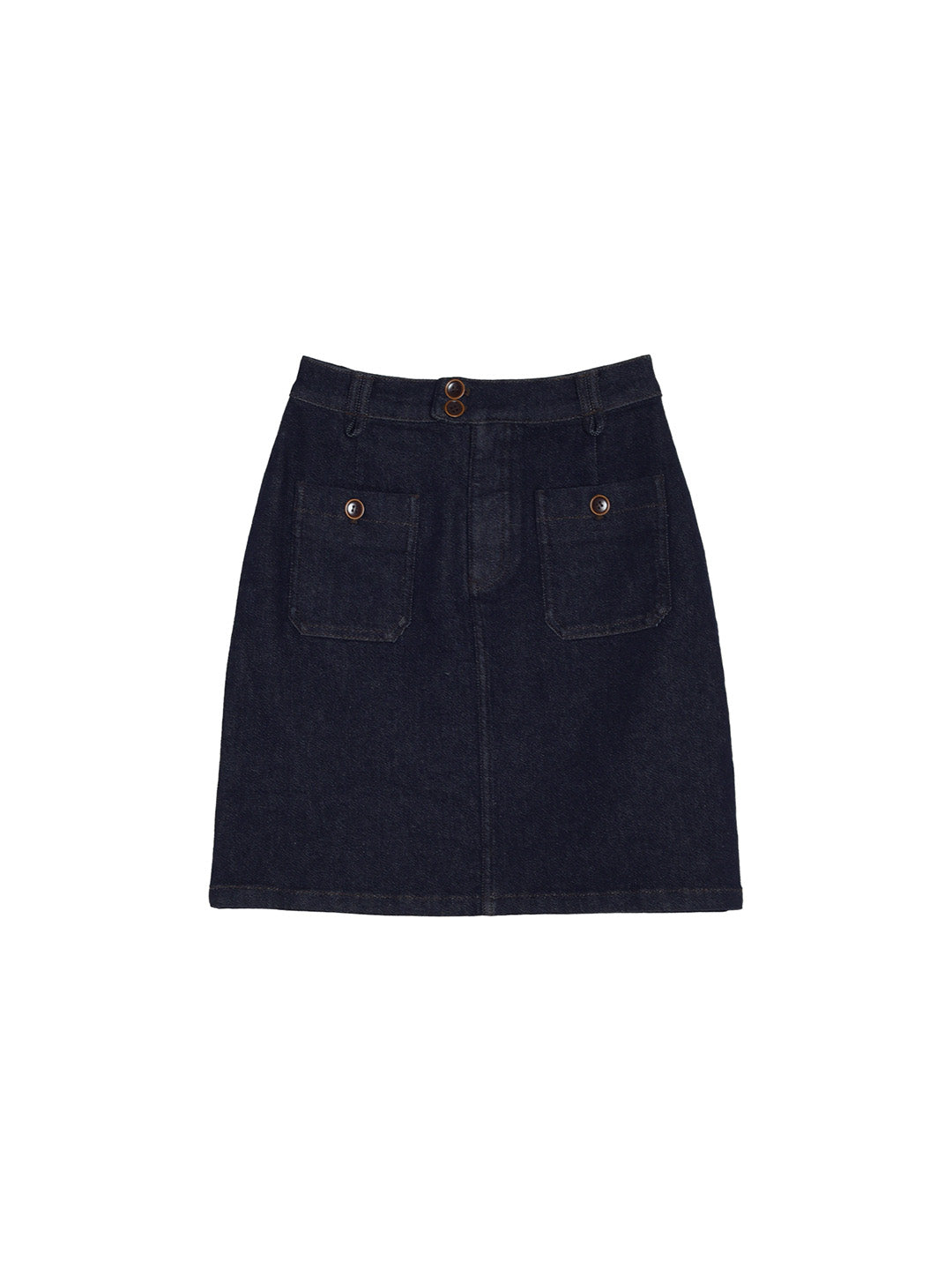 Maryam Vintage Double Button Pocket Denim Skirt