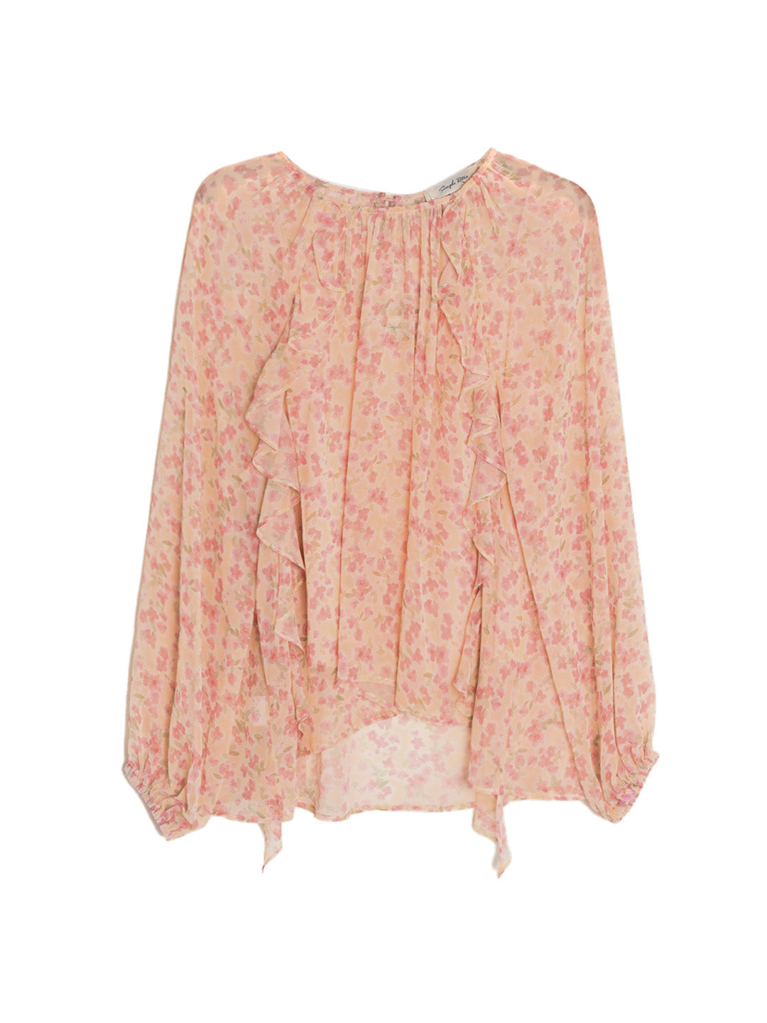 Josie Round Neck Ruffle Floral Blouse