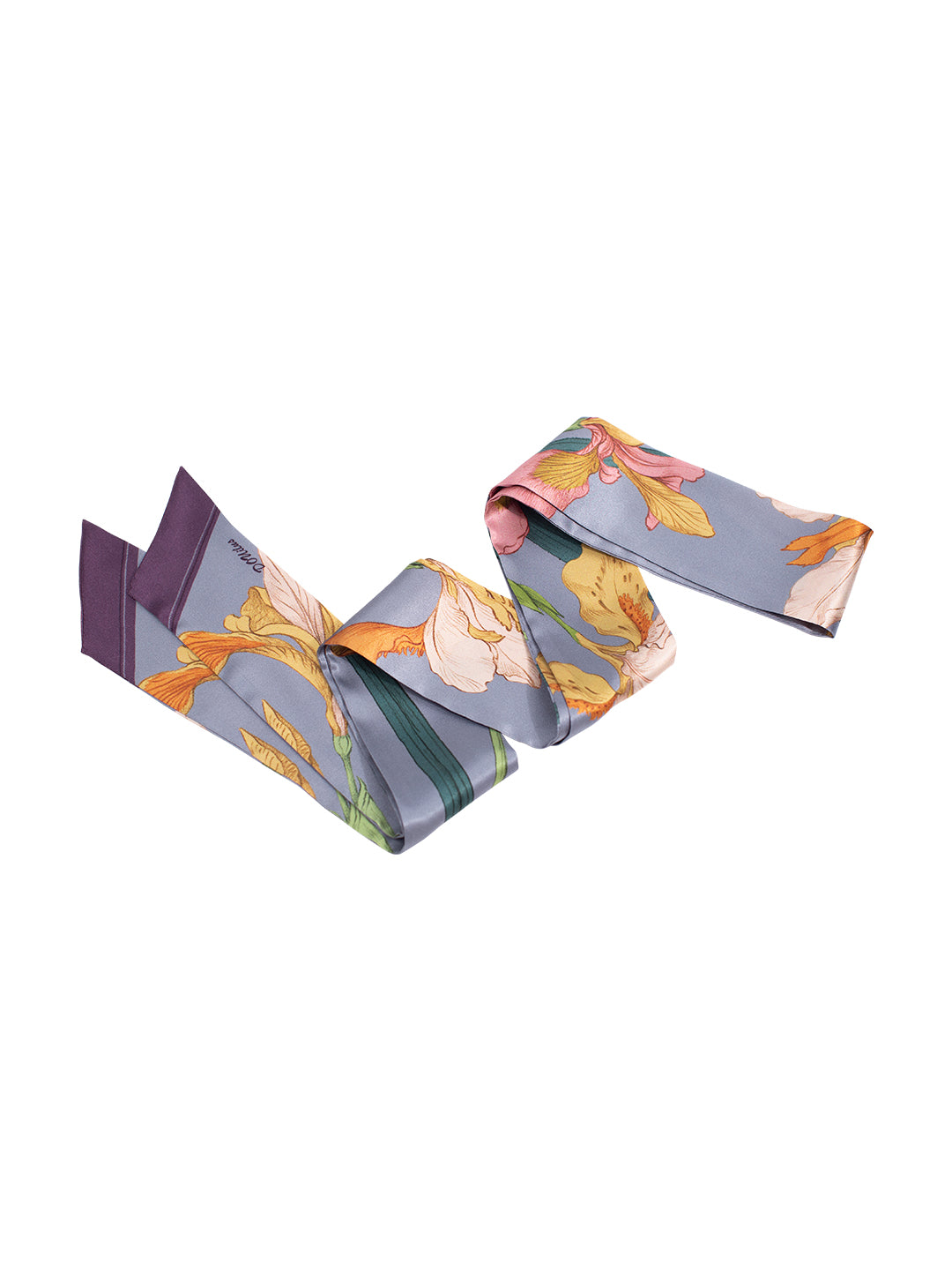 Chowxiaodou 16 Momme  Iris Silk neck bow -Purple