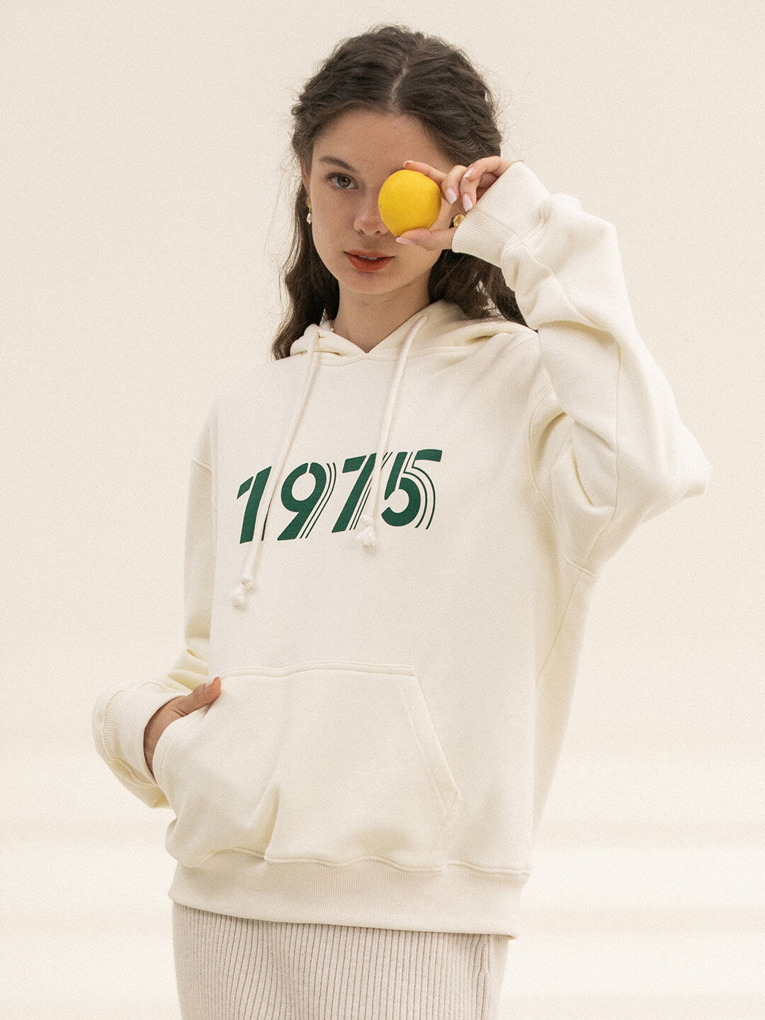 Nicole Numbers Printed Fleece Hoodie/Simple Retro/55144