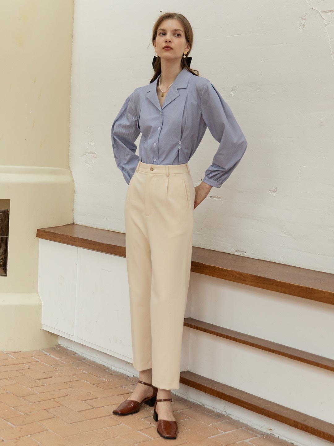 Nora Straight Suit Pants/Simple Retro/11241