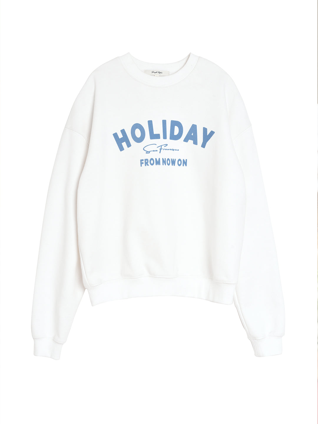 Nyomi Graphic Vintage Crewneck Fleece Sweatshirt/Simple Retro/55143