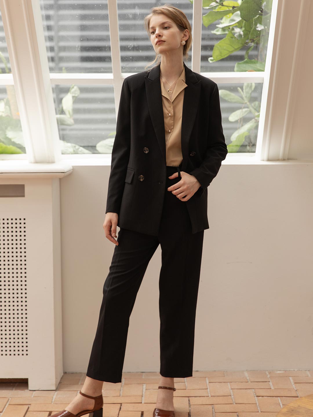 Nora Straight Suit Pants/Simple Retro/11241