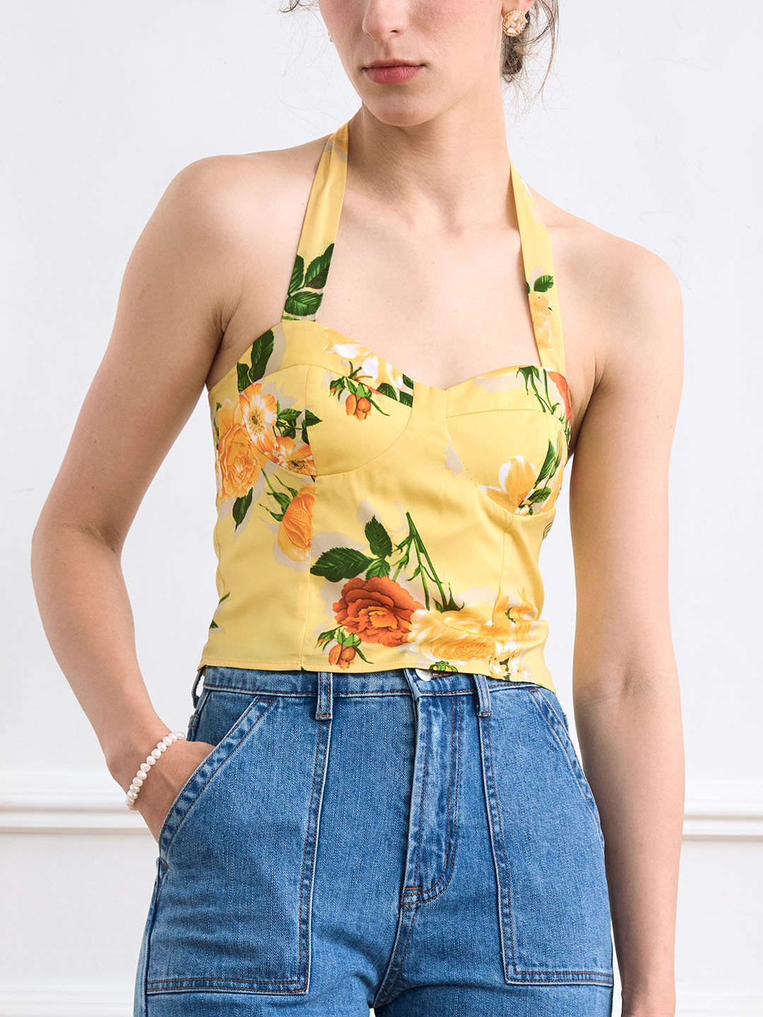 【Final Sale 】Faye Vintage Print Halter Top