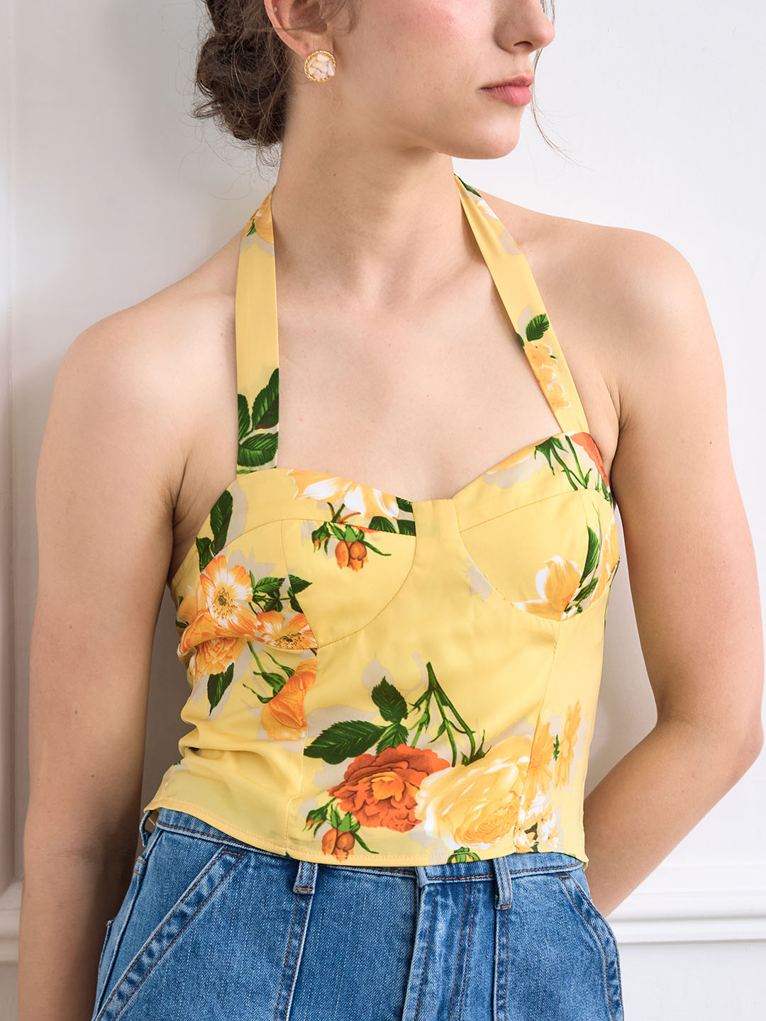 【Final Sale 】Faye Vintage Print Halter Top