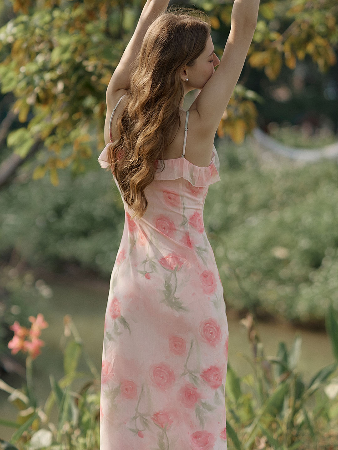 Margo Romantic Rose Print Slip Dress