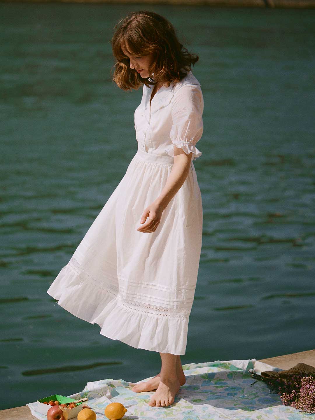 Victoria 100% Cotton Midi Dress