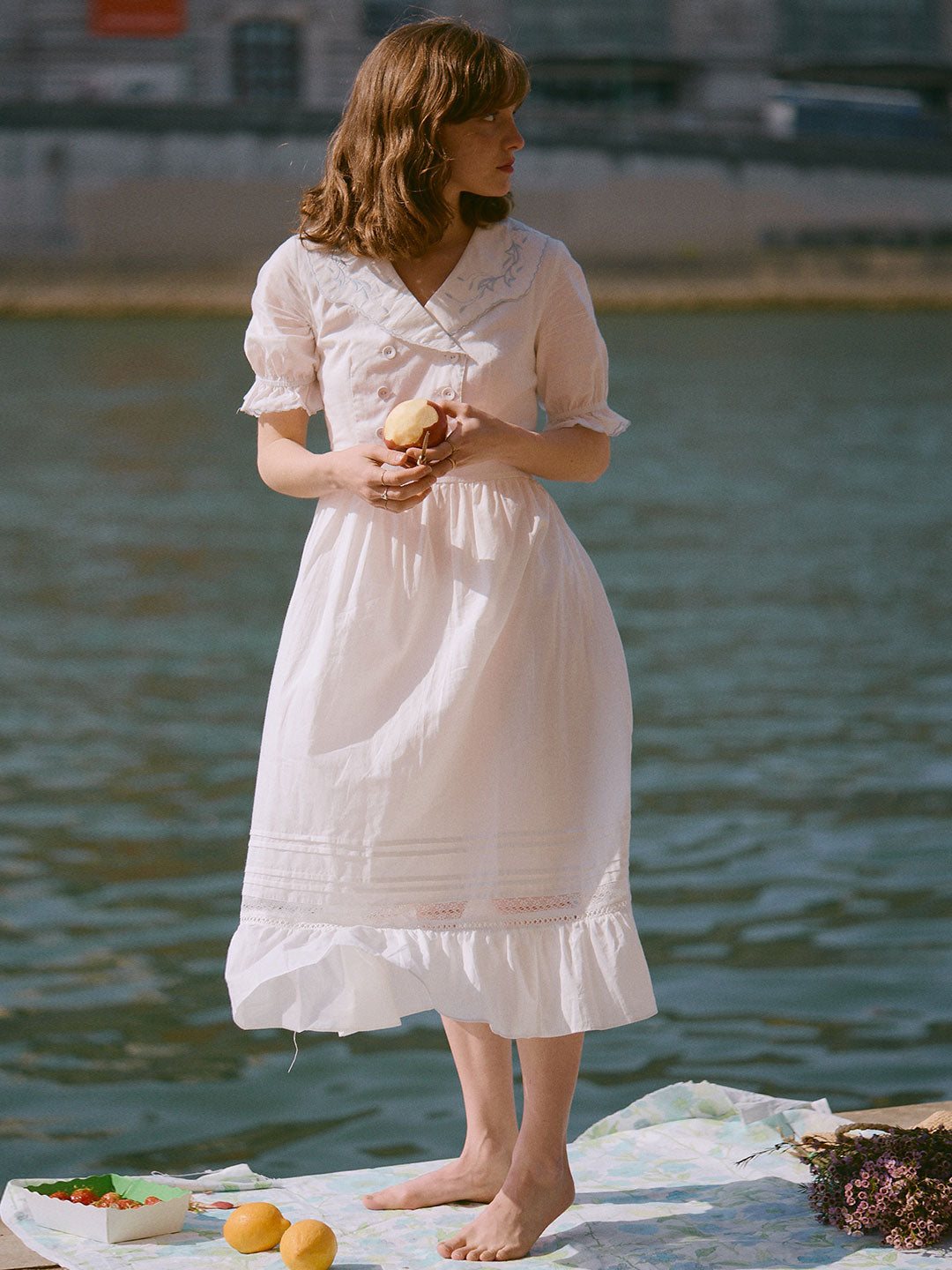 Victoria 100% Cotton Midi Dress