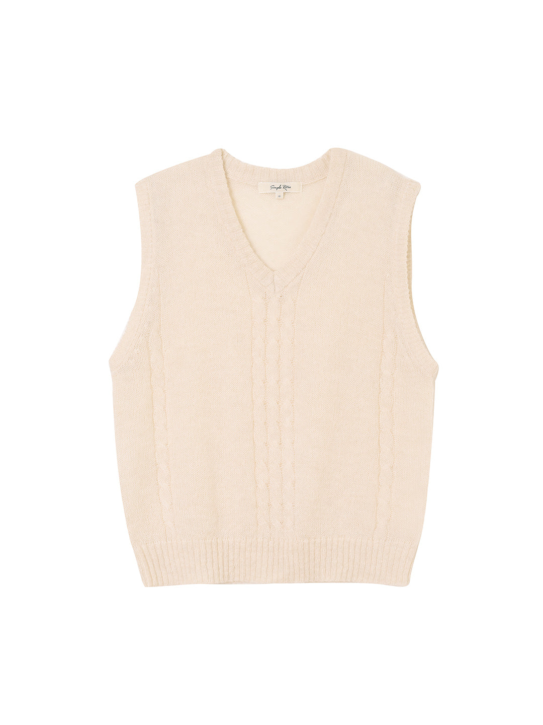 Gail Cable White Knitted Vest